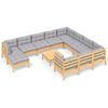 vidaXL Juego de muebles de jard&iacute;n 12 pzas y cojines madera de pino