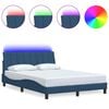 vidaXL Estructura de cama sin colch&oacute;n Hanko tela azul 120x200 cm