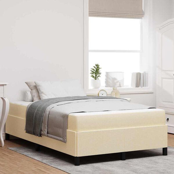 vidaXL Cama tipo Box Spring Crema 120 x 190 cm tela