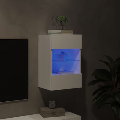 vidaXL Mueble de TV de pared con luces LED blanco 40x30x60,5 cm