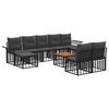 vidaXL Conjunto de sof&aacute;s de exterior 10 pcs Negro y Gris oscuro