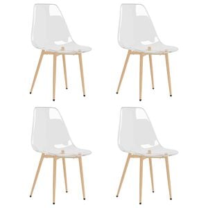 vidaXL Sillas de comedor 4 unidades transparente PET