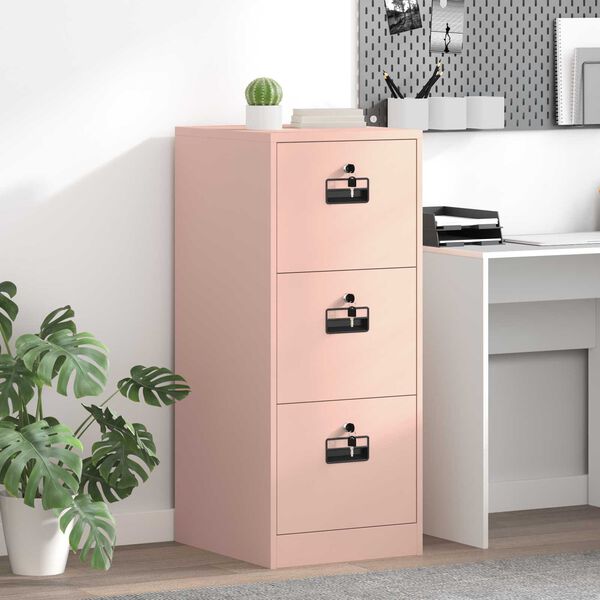 vidaXL Mueble archivador con caj&oacute;n con estante Rosa 44 x 50 x 106.5 cm