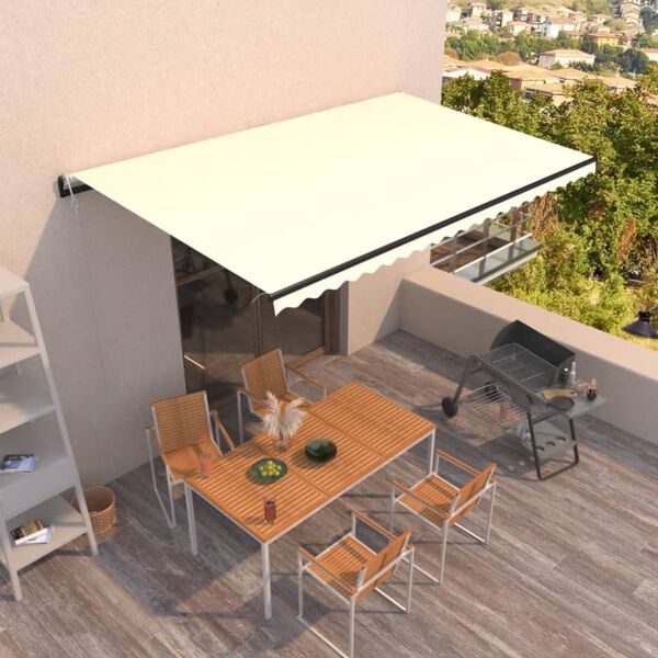 vidaXL Toldo retr&aacute;ctil autom&aacute;tico crema 500x350 cm