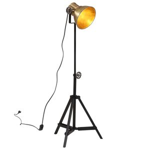 vidaXL L&aacute;mpara de pie lat&oacute;n vintage 25 W E27 35x35x65/95 cm