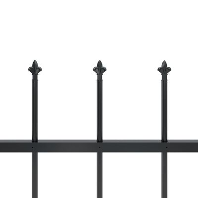 vidaXL Valla de jardín con puntas de lanza acero negro 3,4x1,2 m