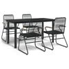 vidaXL Juego de comedor de jard&iacute;n 5 piezas rat&aacute;n PVC negro