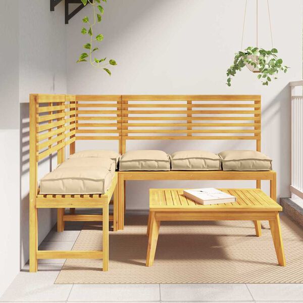 vidaXL Coj&iacute;n 6 pcs Beige 40 x 40 x 8 cm Tela Oxford