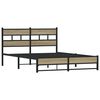 vidaXL Estructura de cama sin colch&oacute;n metal roble Sonoma 150x200 cm
