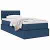 vidaXL Cama con almacenamiento y colch&oacute;n con colch&oacute;n Azul 90 x 190 cm