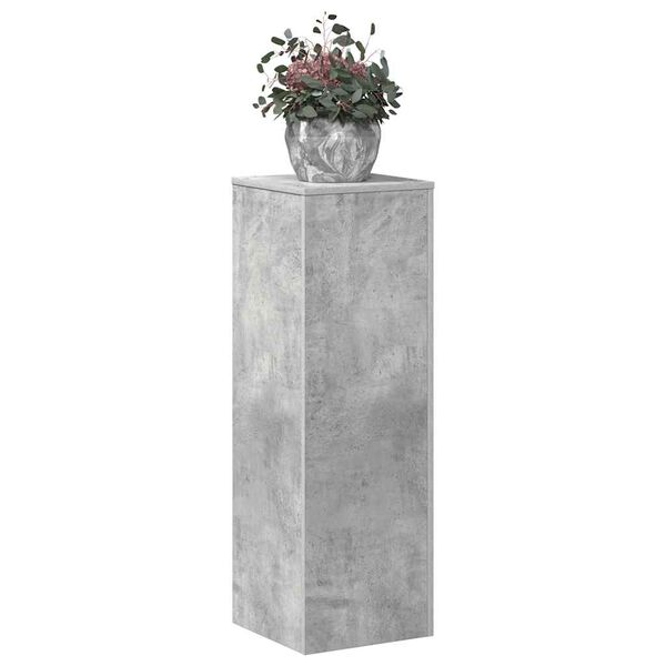 vidaXL Soportes de plantas madera ingenier&iacute;a gris hormig&oacute;n 33x33x100cm