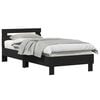 vidaXL Estructura de cama con cabecera Roble Negro 203 x 95 x 70 cm