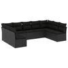 vidaXL Set de sof&aacute;s de jard&iacute;n 8 piezas y cojines rat&aacute;n sint&eacute;tico negro