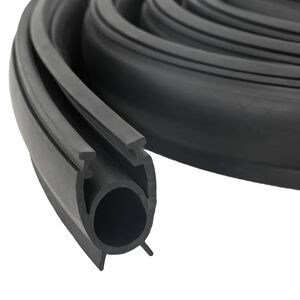 vidaXL Sello de Puerta de Garaje Negro 41 x 33 mm 5,5 m PVC