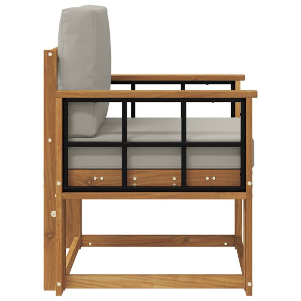 vidaXL Sof&aacute; de exterior Madera de Acacia S&oacute;lida y Poli&eacute;ster