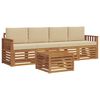 vidaXL Conjunto de sof&aacute;s de exterior 5 uds. Naturaleza y Beige