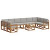 vidaXL Conjunto de sof&aacute;s de exterior 11 pcs Gris Natural y Claro