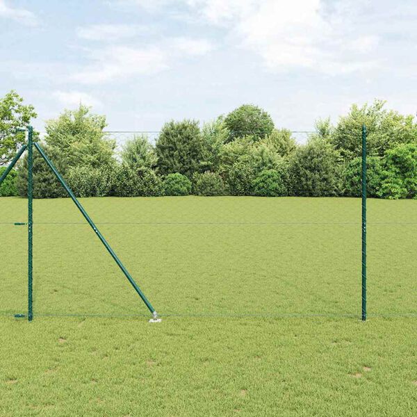 vidaXL Poste de Valla Verde 100 x 1,5 m (malla de 50 mm) Acero y PVC