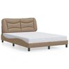 vidaXL Estructura de cama sin colch&oacute;n Hvar cuero sint&eacute;tico capuchino 140x190cm