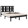 vidaXL Estructura de cama de madera maciza de pino negra 140x190 cm