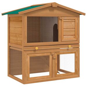 vidaXL Casa de animales peque&ntilde;os jaula conejera 3 puertas madera