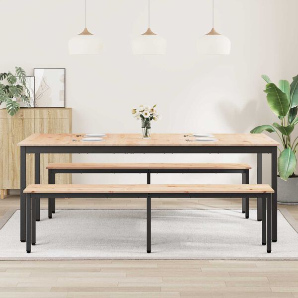 vidaXL Mesa de Comedor Natural 200 x 100 x 75 cm Madera de pino macizo