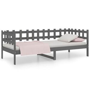 vidaXL Sof&aacute; cama sin colch&oacute;n madera maciza de pino gris 80x200 cm