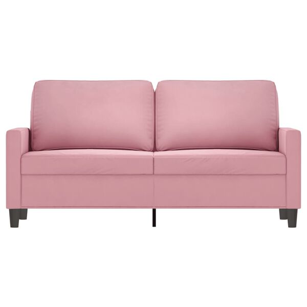 vidaXL Sof&aacute; de 2 plazas terciopelo rosa 140 cm