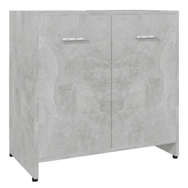 vidaXL Armario de ba&ntilde;o madera contrachapada gris hormig&oacute;n 60x33x61 cm