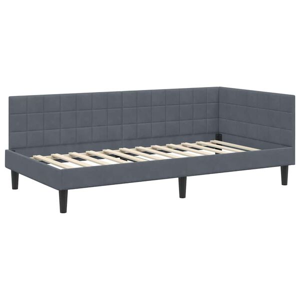 vidaXL Estructura de cama en esquina Gris oscuro 100 cm x 200 cm