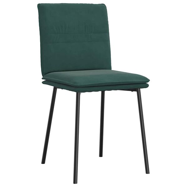 vidaXL Sillas de comedor 2 unidades terciopelo verde oscuro
