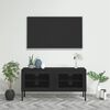 vidaXL Mueble para TV de acero negro 105x35x50 cm