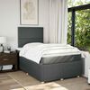 vidaXL Cama box spring con colch&oacute;n tela gris oscuro 120x190 cm
