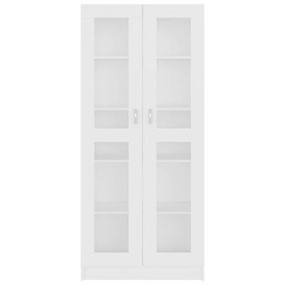 vidaXL Vitrina de madera contrachapada blanco 82,5x30,5x185,5 cm