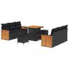 vidaXL Conjunto de sof&aacute;s de jard&iacute;n 11 uds. 8-N&uacute;mero de plazas Negro