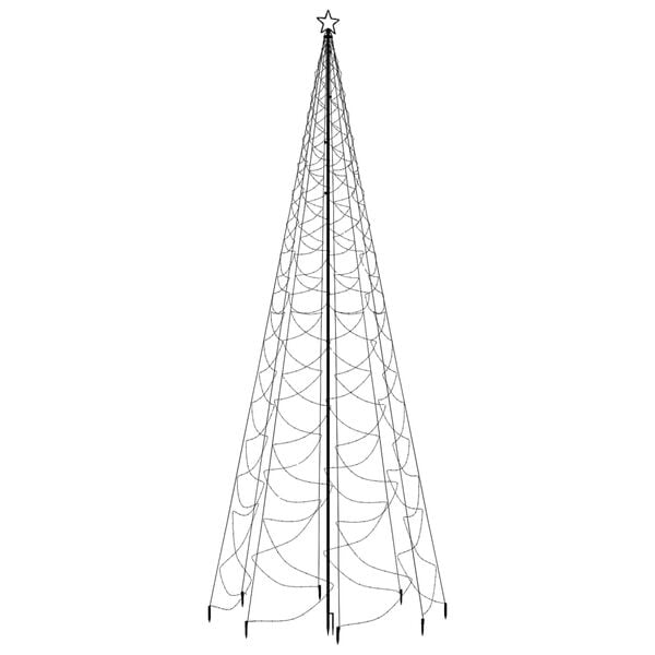 vidaXL &Aacute;rbol de Navidad con poste de metal 1400 LEDs blanco fr&iacute;o 5 m
