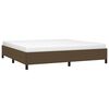 vidaXL Cama sin colch&oacute;n tela marr&oacute;n oscuro 200x200 cm