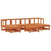 vidaXL Conjunto de Sof&aacute;s de Jard&iacute;n 7 pcs Marr&oacute;n Cera Pino macizo