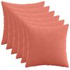 vidaXL Funda de almohada 6 pcs HEERLEN Rojo Naranja 30 x 30 cm pana