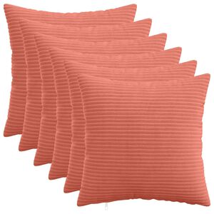 vidaXL Funda de almohada 6 pcs HEERLEN Rojo Naranja 30 x 30 cm pana