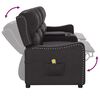 vidaXL Sillón reclinable masaje 4 plazas con portavasos cuero PE negro