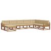 vidaXL Conjunto de sof&aacute;s de exterior 8 uds. Natural y Beige