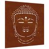 vidaXL Adorno de pared de jard&iacute;n acero corten cabeza de Buda 55x55 cm