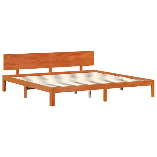 vidaXL Estructura de cama 2 pcs Marr&oacute;n cera Madera de Pino Macizo