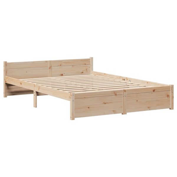 vidaXL Estructura de cama con cabecero madera maciza pino 140x200 cm