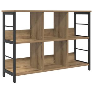vidaXL Estante de libros 6 niveles 102 x 32 x 72,5 cm Roble artisan