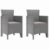 vidaXL Silla de Jard&iacute;n 2 pcs Gris Claro 53 x 49 x 85 cm Polipropileno