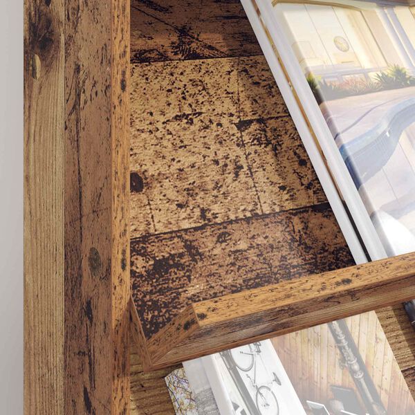 vidaXL Estante de revistas con estante Madera vieja 70 x 41 x 96 cm