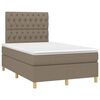 vidaXL Cama box spring con colch&oacute;n y LED tela gris taupe 120x200 cm