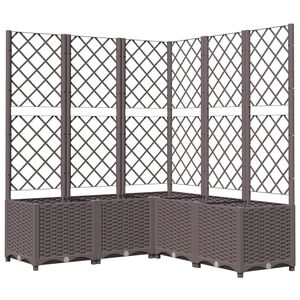 vidaXL Jardinera con enrejado PP marr&oacute;n 120x120x136 cm